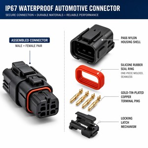 IP67 Waterdichte Auto Elektrische Connector Set 2 3 4 6-pins 12-delige Draad Stekker Aansluiting voor Auto Truck Motorfiets Maritiem Buitenbedrading - Product Image 2