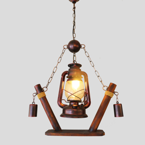 Lámpara Colgante Industrial de Diseño Antiguo, Lámpara de Queroseno para Dormitorio, Restaurante, Cafetería, Portalámparas de Madera, Iluminación Colgante Vintage, Araña - Product Image 6