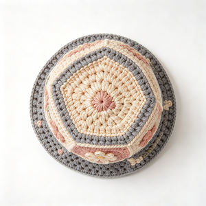 Sombrero de Pescador Tejido a Mano con Parches Florales, de Hilo de Algodón, para Primavera, Verano, Playa y Viajes - Product Image 5