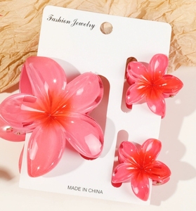 Vente chaude Multi Couleur <span class=keywords><strong>Fleur</strong></span> Pinces À Cheveux 3 Set Zinnia <span class=keywords><strong>Fleur</strong></span> Grab Clip Femelle Vacances Requin Clip pour Promotion Cadeau - Product Image 4
