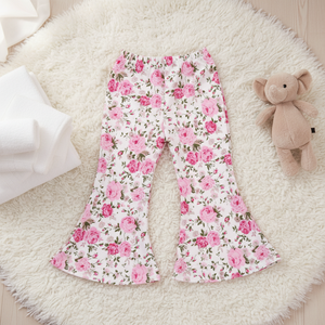 ODM OEM Maßgefertigte Vintage Leopardenmuster Gestrickte Mädchen-Schlaghose Kinder Lange Alltags-Hose - Product Image 5