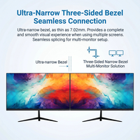 Neuer 27 Zoll IPS 75Hz FHD 1920x1080 Monitor Rahmenlos Flimmerfrei 178° Betrachtungswinkel für VGA Büro Desktop PC Computer 99% sRGB
