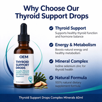 Complément alimentaire naturel en gouttes pour le soutien de la thyroïde, à base de minéraux complexes de haute qualité, en gros, marque privée OEM/ODM