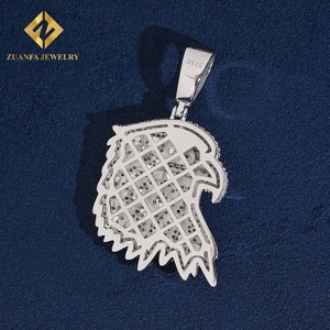 Colgante de Cabeza de Águila con Incrustaciones de Moissanita, Certificado GRA, Estilo Hip Hop para Hombre - Product Image 6