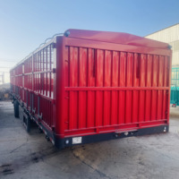 Semi-remorque JINFENG 3/4 essieux en acier robuste avec cage de transport pour animaux et bétail à parois hautes, capacité de charge lourde