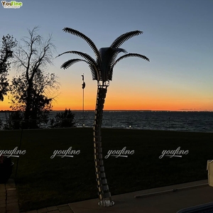 Escultura <span class=keywords><strong>de</strong></span> palmera <span class=keywords><strong>de</strong></span> metal <span class=keywords><strong>de</strong></span> <span class=keywords><strong>acero</strong></span> inoxidable con decoración <span class=keywords><strong>de</strong></span> jardines tropicales exóticos - Product Image 5
