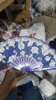 Éventail pliant en soie et dentelle, style chinois et espagnol, pour la danse, les mariages et les fêtes, cadeau coloré