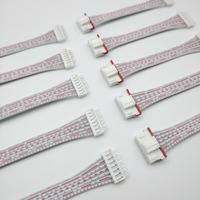 Kabel Harness Pita Datar Putih Merah Kustom dengan Header Pin Satu Ujung untuk Interkoneksi Sinyal Papan Kontrol Peralatan Rumah Tangga