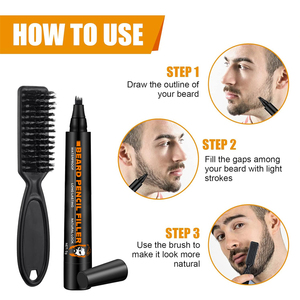 Crayon à barbe en argile à la vitamine C à base de plantes longue durée, imperméable, tenue forte, soin et coiffage, patchs pour le cuir chevelier, secondes, barbier - Product Image 5
