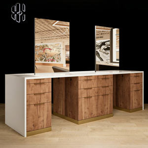 Quality European Hairdressing Barber <b>Mirror</b> With Storage <b>LED</b> Lighted Light Hair Salon Special <b>Mirror</b> Table for Hairdressing - Product Image 3