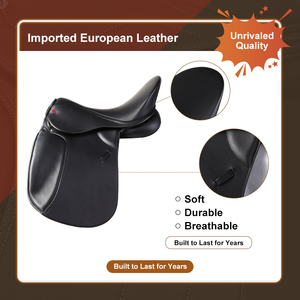 Silla de Montar <span class=keywords><strong>Inglesa</strong></span> para Doma Clásica Comfort Horse, Modelo Flora, de Cuero, Ligera, con <span class=keywords><strong>Asiento</strong></span> <span class=keywords><strong>Profundo</strong></span> y Flexible - Product Image 2