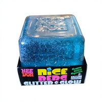 Luhua Art – Jouet anti-stress souple et luminescent à paillettes, en caoutchouc molaire, forme carrée, avec poudre dorée – En stock pour l'exportation