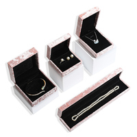 WEIMEI nouveau lancement européen rétro rose luxe flanelle velours vintage boîte à bijoux Bracelet cadeau collier boucle d'oreille bague boîte