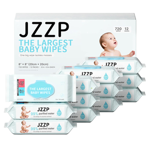 Lingettes humides jetables pour bébé OEM, 80 lingettes nettoyantes, 99,9 % d'eau super pure, lingettes pour bébé en <span class=keywords><strong>bambou</strong></span> infusées à l'aloe vera - Product Image 1