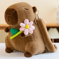 Sac à dos en peluche Capybara, design de dessin animé mignon et original, grande capacité, en polyester et rembourrage en coton PP, populaire en ligne