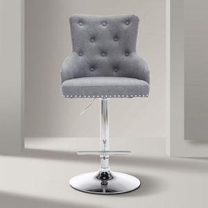Sillas de Bar Giratorias Blancas de Lujo Directas de Fábrica, Sillas Altas Contemporáneas de Cuero PU con Base de Metal, Personalizables OEM/ODM para <span class=keywords><strong>Cocina</strong></span> y Hogar - Product Image 3