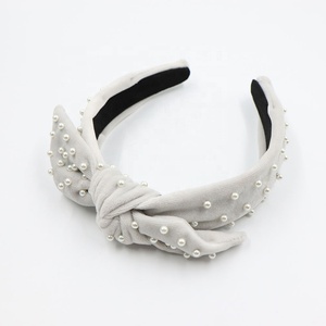 UNIQ AH004 En Gros Personnaliser Mode Perle <span class=keywords><strong>Bandeau</strong></span> Oreilles De <span class=keywords><strong>Lapin</strong></span> Cheveux Accessoires Noeud papillon Bandeaux Décoratifs - Product Image 4