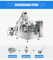 Haute vitesse de qualité alimentaire SS304 8 stations pochette préfabriquée rotative debout machine d'emballage de poudre de sac à fermeture éclair