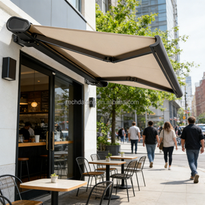 Tam Kasetli Motorlu Geri Çekilebilir Tente Uzaktan Kumandalı Su Geçirmez Alüminyum UV Korumalı Güneşlik Veranda Teras Bahçe için - Product Image 5