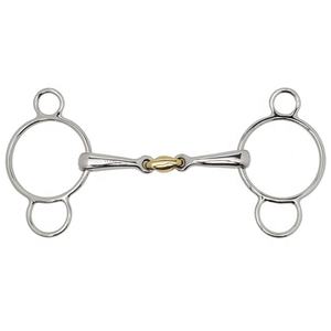 Fait sur mesure Eco pur 3 anneaux Gag Pessoa Bits en acier inoxydable Western Dutch Gag Bit allemand Silver Bits meilleur vendeur d'équitation - Product Image 1