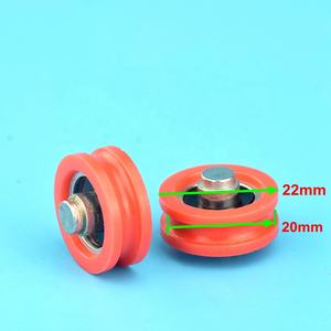 Gran oferta OD 22mm ancho 7mm nailon tipo U ranura 625 rodamiento recubierto rodillo sólido rueda de polea de plástico - Product Image 2