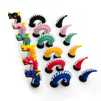 Breloques 3D Dragon Serpent pour Chaussures Homme en Gros, Décorations Adorables en PVC pour Sabots, Pins et Breloques pour Bracelets, Lot de 3