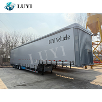 Remorque à rideaux latéraux à 4 essieux haute capacité LUYI, vente directe usine, pour le transport de marchandises générales, semi-remorque à rideaux latéraux