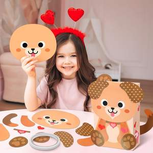 Kit de loisirs créatifs Saint-Valentin : Sacs et boîtes à bonbons mignons avec poignée, sacs cadeaux en papier DIY pour échange, cadeaux de fête et souvenirs - Product Image 5