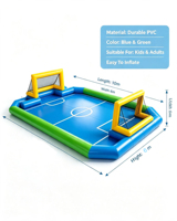 Cancha de Fútbol Inflable Resistente, Cancha de Fútbol Inflable Hermética con Porterías, Cancha Deportiva Portátil para Niños y Adultos para Fiestas
