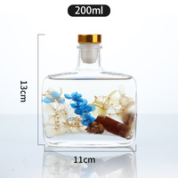 Bouteille d'arôme en verre de diffuseur de roseau personnalisée 100ml 200ml bouteilles de diffuseur de roseau plat vide parfum avec bouchons