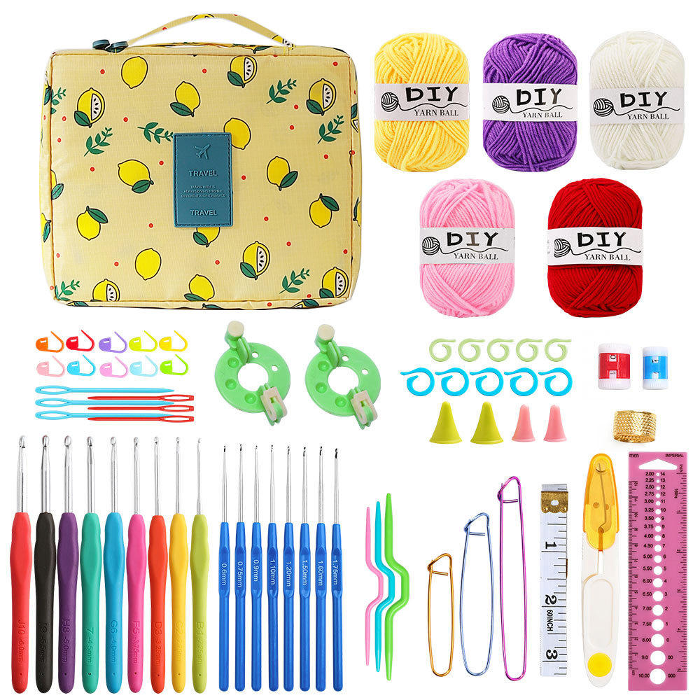 04.Yellow lemon crochet set + accessories