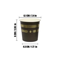 Mini tasse en papier de 110 ml en feuille d'or noire 4 oz Umrah Kaaba Zamzam Cup