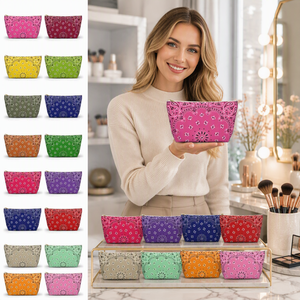 <span class=keywords><strong>Pochette</strong></span> cosmétique personnalisée avec monogramme imprimé, motif cachemire, trousse de maquillage portable, sac de rangement pour articles de toilette quotidiens pour filles - Product Image 1