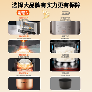 Midea – cuiseur à riz intelligent, 4l, électrique, en forme de tambour, noir, intérieur antiadhésif, cuisson à micro-pression, pour 2 à 5 personnes, usage domestique - Product Image 5