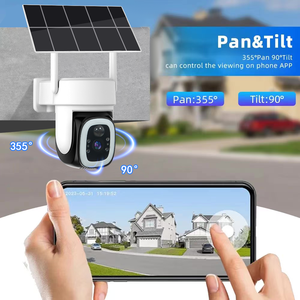 Caméra de sécurité solaire PTZ extérieure Glomarket avec audio bidirectionnel, vision nocturne, WiFi, 4G, batterie de secours, capteur CMOS 3MP - Product Image 3