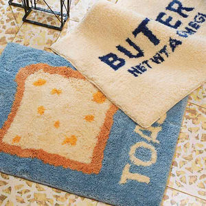 Alfombra de poliéster con mechones de mantequilla tostada con logotipo personalizado, TPR antideslizante con respaldo de alfombra de baño, alfombra y alfombras lavables a máquina para uso doméstico - Product Image 3