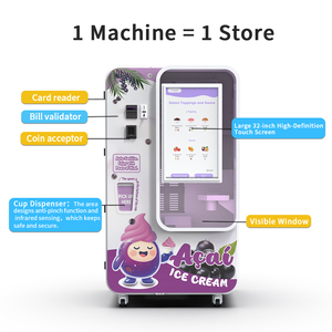 Distributeur automatique de yaourts glacés et de crèmes glacées à économie d'énergie avec écran tactile, facile à utiliser pour les événements musicaux en direct - Product Image 2