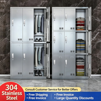 Armoire de rangement en acier inoxydable 304 pour personnel, usine alimentaire, atelier, chaussures, cantine, vaisselle et dossiers