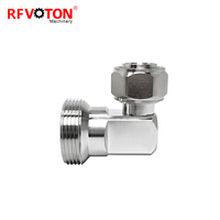 Connecteur RF coaxial à angle droit, adaptateur 50 ohms, faible PIM, prise femelle 7/16 DIN vers fiche mâle Mini DIN 4.3-10