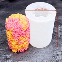 Silikonformen für Rosenkerzen Blumensäulen 3D-Kuchendekoration Valentinstag Rosen-Duftkerzen Eiswürfel