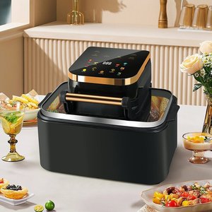 1700w हाई-पावर एयर फ्रायर बुद्धिमान टच स्क्रीन दृश्य तेल-मुक्त स्वस्थ इलेक्ट्रिक ओवन घरेलू उपयोग के लिए उपयुक्त - Product Image 2