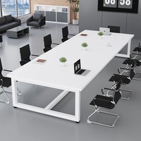 Table de conférence exécutive moderne et simple pour salle de réunion, studio de podcast, salle de formation, panneau MDF, poste de travail de bureau