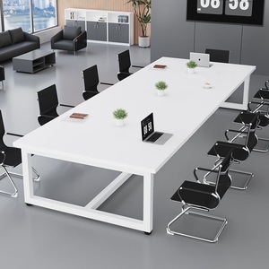 Mesa de Conferencia Ejecutiva Moderna y Sencilla para Sala de Reuniones, Estudio de Podcast, Sala de Capacitación, Panel de MDF, Banco de Trabajo para Oficina - Product Image 3