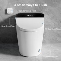 WC intelligent monobloc en céramique pour usage domestique avec chasse d'eau automatique et bidet intégré