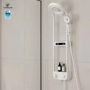 unique Luxury Black digital mixer cold and hot starry sky rain shower faucet set thermostatic electric shower system