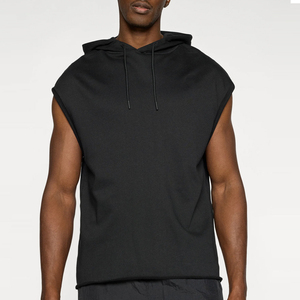 High Quality Eco-Friendly Breathable Cotton Fleece Anti-Wrinkle Quick Dry Men Gym Hoodie <b>Workout</b> Sleeveless <b>Hoodies</b> - Product Image 5