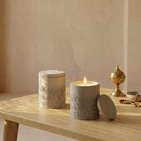 Bocaux à bougies en béton de luxe gaufrés Coran, décorations de bureau islamiques pour l'Aïd al-Fitr et le Ramadan, support personnalisable avec logo