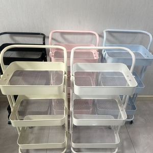 Three-tier mobile storage <b>cart</b> <b>for</b> hair salons and beauty parlors, including hair styling racks and nail <b>tool</b> <b>carts</b> - Product Image 3