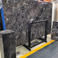 Colonne personnalisée en marbre onyx gris KINGS-WING, dalle grise pour escalier extérieur, carrelage de sol en marbre pour immeuble de bureaux