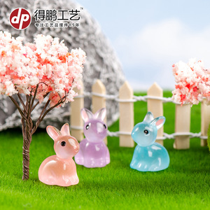 Figurines de lapin en résine Dp Craft, mini décorations animales, décoration de la maison, cadeau artistique pour filles - Product Image 3